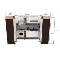 Bucatarie de Colt COSSY NEW 170-320-170, Wenge / Decor K366